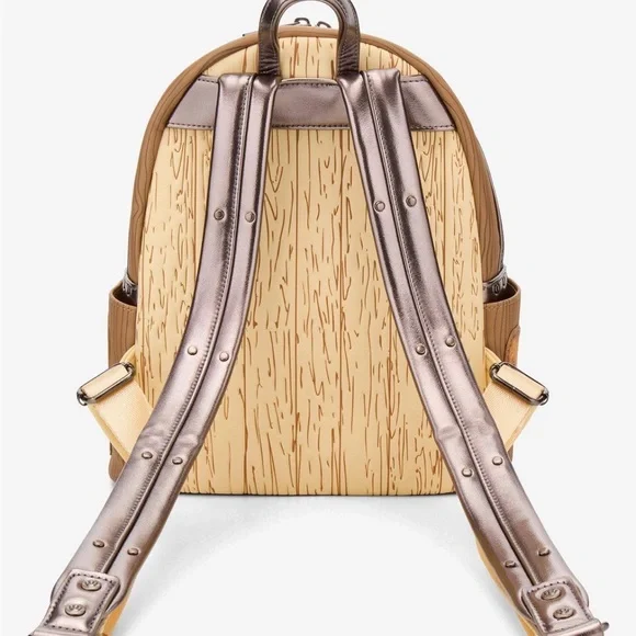 NWT Loungefly One Piece Group Portrait wood grain mini backpack. - Picture 3 of 4
